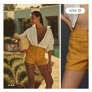 Maeve Collette linnen shorts, maize color